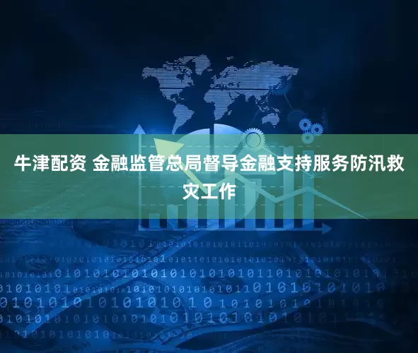 牛津配资 金融监管总局督导金融支持服务防汛救灾工作